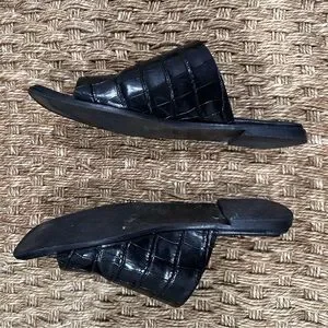 Massimo Dutti | Shoes | Massimo Dutti Black Croc Toe Sandals